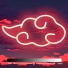 Letreiro Neon Anime Nuvem Vermelha Dleouly 30x18 cm USB Regulável