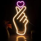 Letreiro Neon LEBURRY Finger Heart K-pop Luz de Parede LED