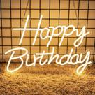 Letreiro Neon LED USB Happy Birthday Zontruxe 42 x 30 cm
