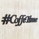 Letreiro Parede 'coffetime' Preto Mdf Texturizado 6mm.
