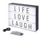 Letreiro Quadro Led Light Box Cinema 96 Letras Caracteres A4