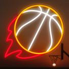 Letrero de Neón HAJAE Baloncesto LED 32x30 cm Decoración de Pared Regulable