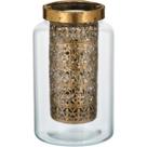LIBAN LANTERNA 15x12x12cm VIDRO DOURADO