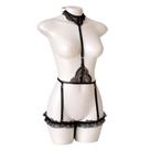 Liga de Corpo Sexy Preta em Renda Ajustável com Cinta Liga Lingerie Sensual Luxo Liga de Corpo Sexy Preta em Renda Ajustável com Cinta Liga Lingerie Sensual Luxo