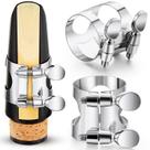 Ligadura para clarinete Treela Silver B Flat com parafusos ajustáveis