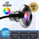 (Light Tech) - BALIZADOR 1,5W RGB COLORIDO INOX 316