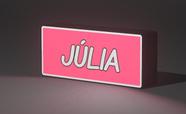 Lightbox LED Decorativa para Quarto Personalizada com Nome JÚLIA, Cor, Rosa/Branco 127V