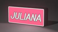 Lightbox LED Decorativa para Quarto Personalizada com Nome JÚLIANA Cor, Rosa/Branco 127V