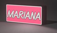 Lightbox LED Decorativa para Quarto Personalizada com Nome MARIANA Cor, Rosa/Branco 127V