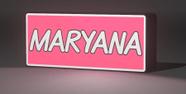Lightbox LED Decorativa para Quarto Personalizada com Nome MARYANA Cor, Rosa/Branco 127V