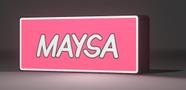 Lightbox LED Decorativa para Quarto Personalizada com Nome MAYSA Cor, Rosa/Branco 127V