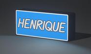 Lightbox Led, Luminaria Quarto Com Nome HENRIQUE Cor, Azul/Branco 127V