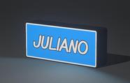 Lightbox Led, Luminaria Quarto Com Nome JULIANO Branco/Azul 127v