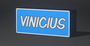 Lightbox Led, Luminaria Quarto Com Nome VINICIUS Cor, Azul/Branco 127V