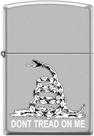 Lighter Zippo Don't Tread On Me Satin Chrome Gadsden Flag