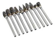 Lima Rotativa Kit 10 Fresa Escarear Metal Duro Aço 1,8mm Pró