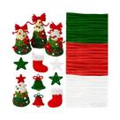 Limpa-Cachimbo De Natal Vermelho, Verde E Branco, 300 Peças, Hastes De Chenille Para Decorações