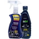 Limpa Rodas E Motores Radnaq 500ml + Pneu Pretinho KN 500ml