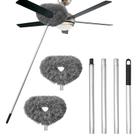 Limpador de ventilador de teto Duster Qyyiguf Microfibra Reutilizável Cinza