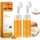 Limpador facial JISKG Turmeric Glow Wash com escova, 2 unidades