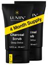 Limpador facial Lumin Charcoal Scrub Deep Detox, pacote com 2 unidades
