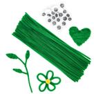 Limpadores de cachimbo artesanais Clamecy Green com Wiggle Eyes 100 unidades