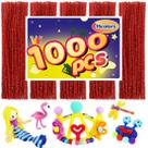 Limpadores de cachimbo Bundooraking Red Glitter 1000 unidades 6,5 mm x 30,5 cm