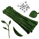 Limpadores de cachimbo Clamecy Moss Green 100 unidades com Googly Eyes 20 unidades