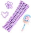Limpadores de cachimbo Craft LOMIMOS 100 unidades com haste de chenille roxo claro