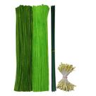 Limpadores de cachimbo HARMOSO Green 200 unidades para artesanato com kit de flores Limpadores de cachimbo HARMOSO Green 200 unidades para artesanato com kit de flores