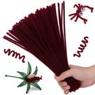 Limpadores de cachimbo Hssugi 100PCS Christmas Craft Supplies Wine Red Limpadores de cachimbo Hssugi 100PCS Christmas Craft Supplies Wine Red