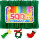 Limpadores de cachimbo IOOLEEM Christmas Green Chenille Stems 500 unidades