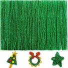 Limpadores de cachimbo IOOLEEM Green Glitter 200 unidades para artesanato