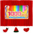 Limpadores de cachimbo IOOLEEM Red Chenille Stems 1000 unidades para artesanato