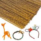 Limpadores de cachimbo Iuuidu Chenille Stem Glitter Gold 100 unidades