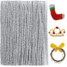 Limpadores de cachimbo Praisebank Silver Glitter 200 unidades de Natal