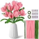 Limpadores de cachimbo, suprimentos artesanais, kit de flores Uzecpk Chenille Stems