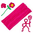 Limpadores de cachimbo Zlulary Chenille Stem 100 unidades rosa vermelha