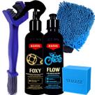 Limpeza profunda e Segura Brilho Natural Flow Removedor de Óleo Graxa Foxy Razux Escova Corrente Js