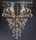 Linda Luminária Moderna, Com Base de Inox 30x30cm, Cristais Legítimos Com Altura de 55cm Para Quarto