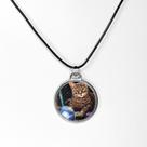 Lindo colar artesanato artistico gato mistico resinado