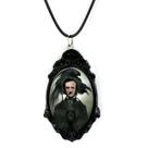 Lindo colar pingente arte edgar allan poe resinada