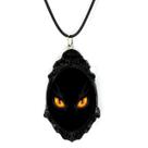 Lindo colar pingente arte resinada olhos de gato