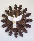 Lindo Divino Espírito Santo De Madeira - 56 x 56 Cm com raio duplos