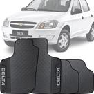 Lindo jogo de tapete emborrachado com acabamento preto espcífico presonalizado com o nome do carro chevrolet celta 00/12