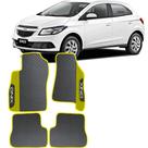 Lindo jogo tapete 4 peças carro automotivo na cor amarelo chevrolet onix 2017 a 22019 todos emborra
