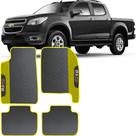 Lindo jogo tapete 4 peças carro automotivo na cor amarelo chevrolet s10 2013 a 2016 todos emborraca