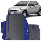 Lindo jogo tapete 4 peças carro automotivo na cor azul ford ka 1996 a 2007 todos emborracahdo ecolo