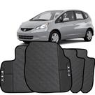 LINDO JOGO TAPETE 4 PEÇAS CARRO AUTOMOTIVO NA COR PRETO Honda Fit 2007 a 2014 TODOS EMBORRACAHDO E