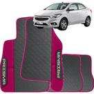 Lindo jogo tapete 4 peças carro automotivo na cor rosa chevrolet prisma 2016 a 2018 todos emborraca